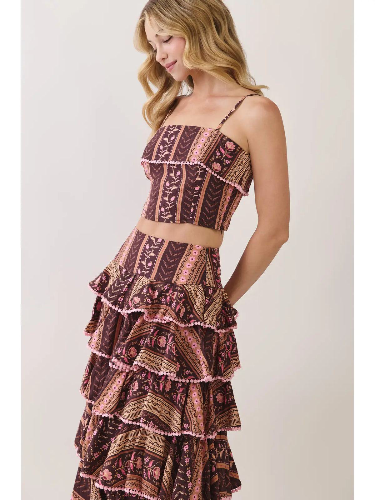 Midnight Bloom Tiered Maxi Set - Curator and Co. 