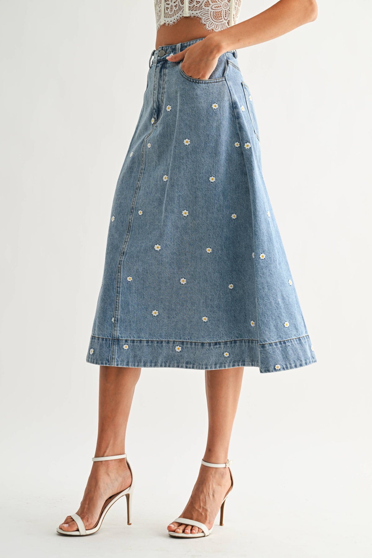 Daisy Days Denim Skirt