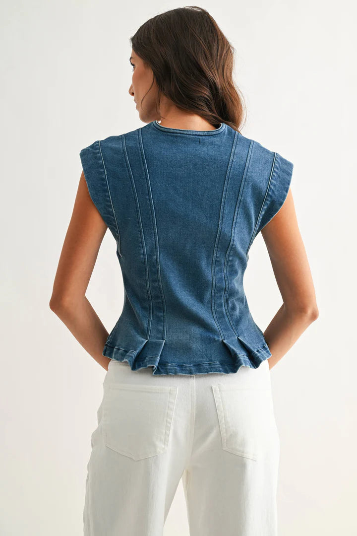 Heritage Stitch Denim Top - Curator and Co. 