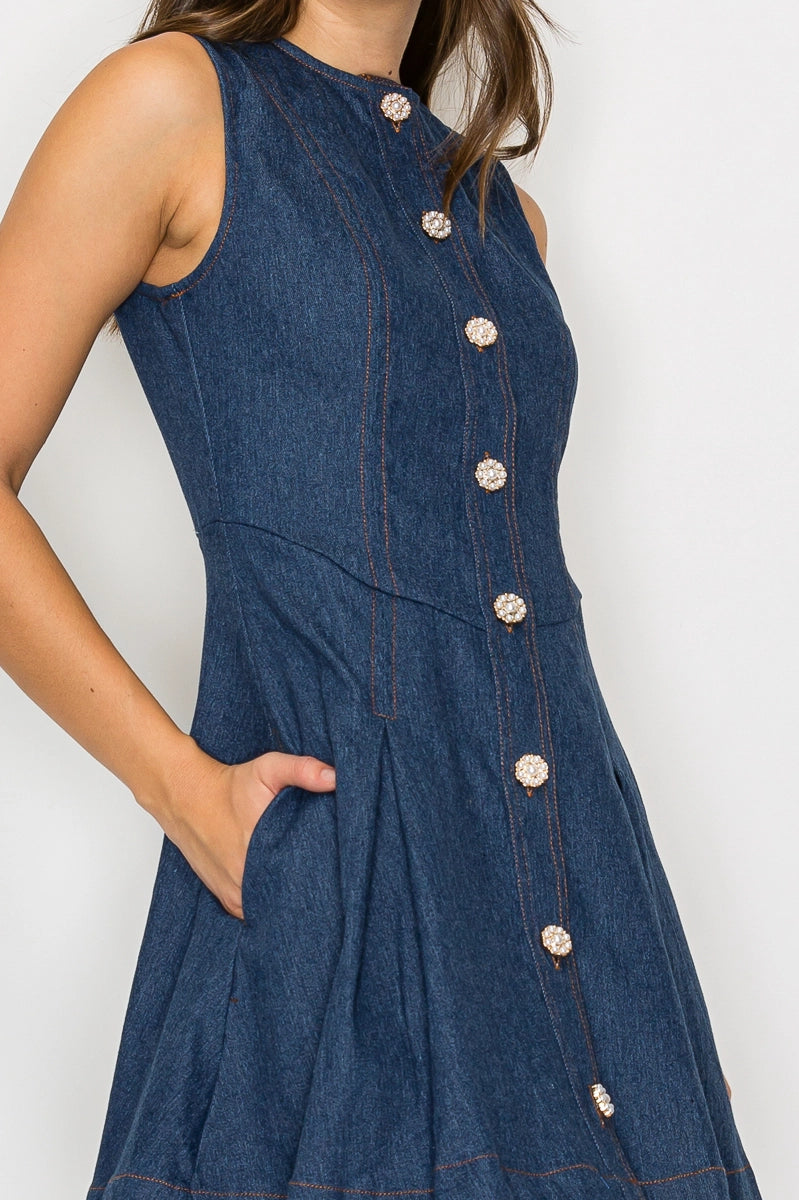 The Meadow Indigo Dress