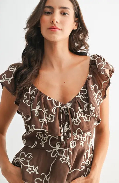 Mocha Petals Blouse