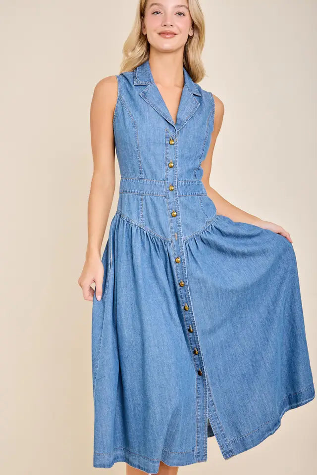 Darling Denim Dress - Curator and Co. 