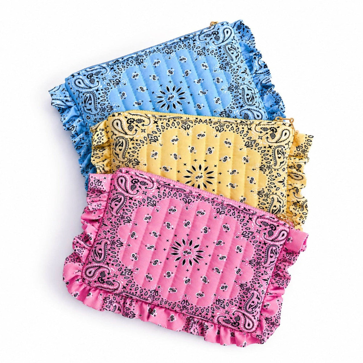 Bandana Ruffle Everything Bag Sky Blue - Curator and Co. 