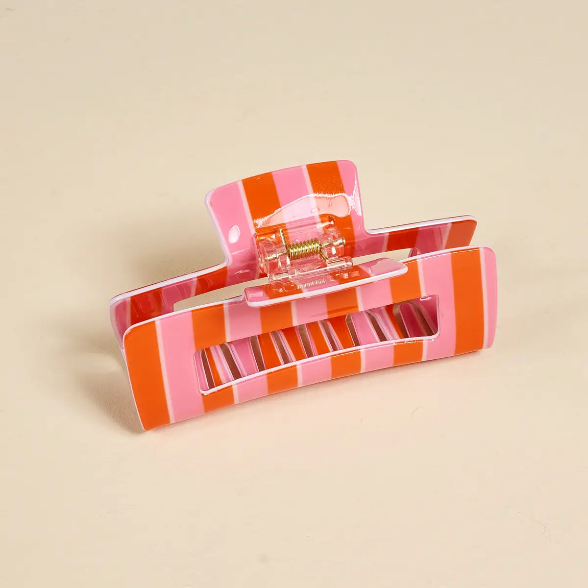 Claw Clip–Sicily Stripes Pink - Curator and Co. 