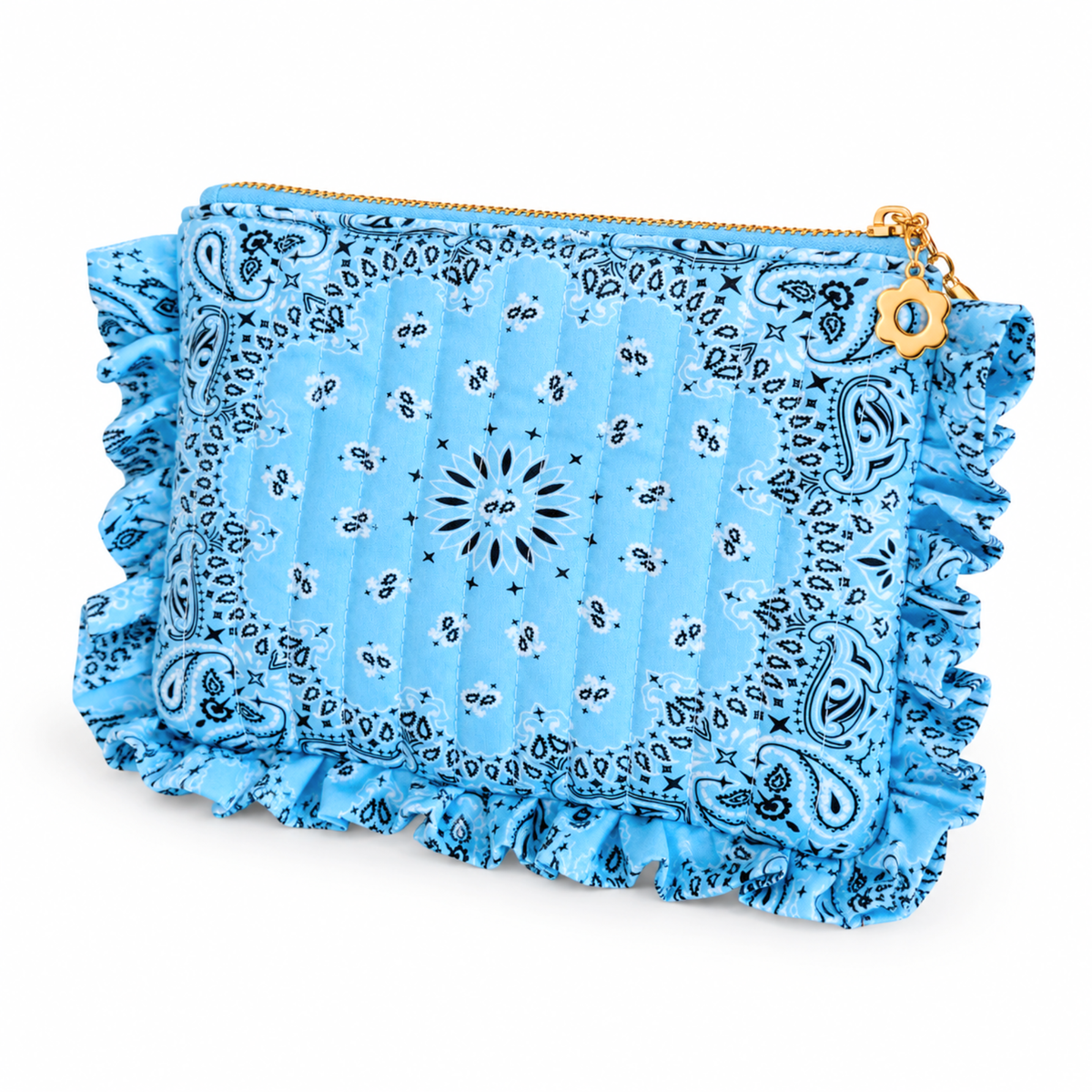 Bandana Ruffle Everything Bag Sky Blue - Curator and Co. 