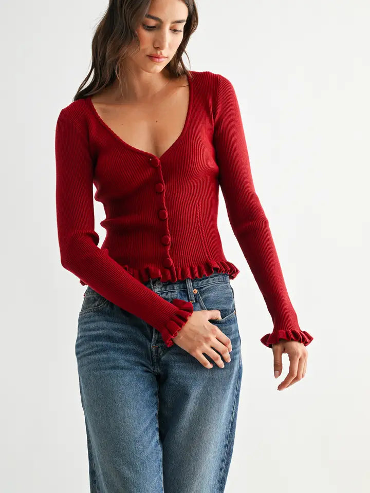 Love Haze Cardigan Red