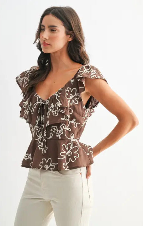 Mocha Petals Blouse
