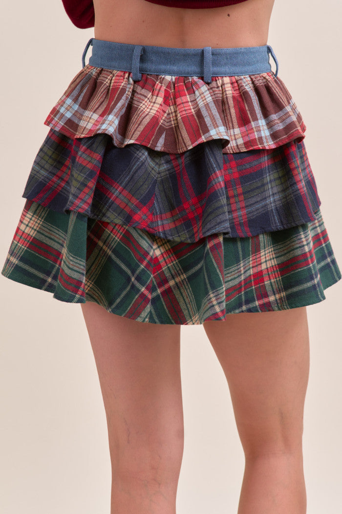 Merry Layers Plaid Skort
