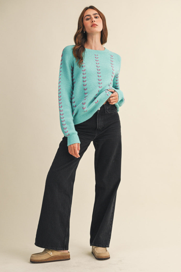 Sweetheart Stitched Pullover