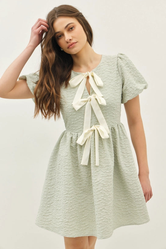 The Sage Blossom Bow Dress