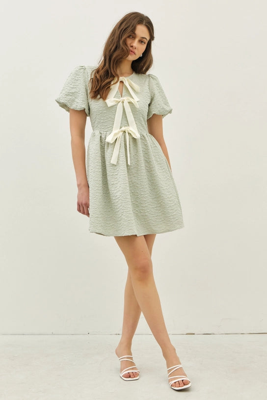 The Sage Blossom Bow Dress